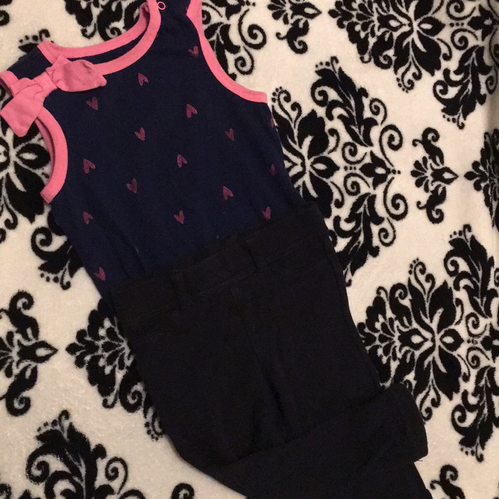 18mo Outfit - Black Jeggings/Sleeveless onesie